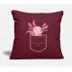 Caudate Gift Breast Pocket Axolotl Burgundy Pillow